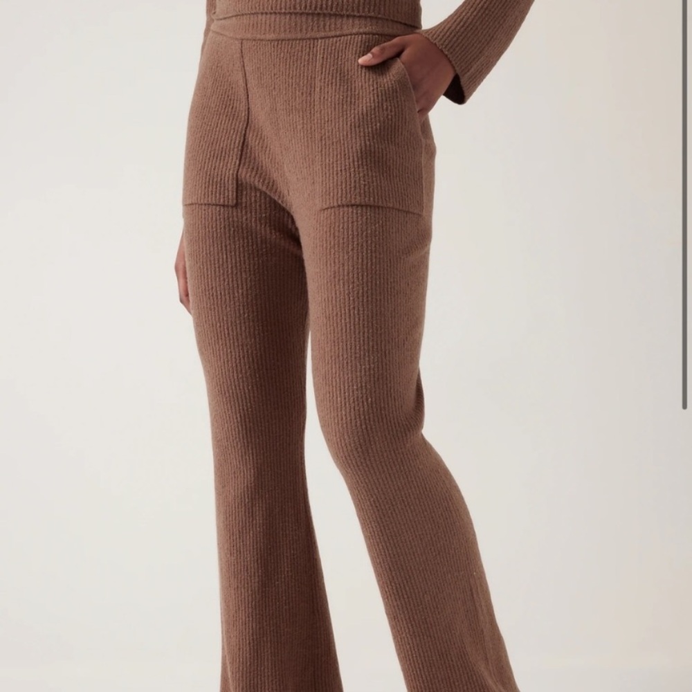Athleta Felicity Cozy Pant, rustic beige / brown, size XXS